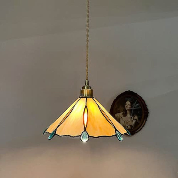 Tiffany Vintage Suspension Métal/Verre Chambre/Salon/Entrée