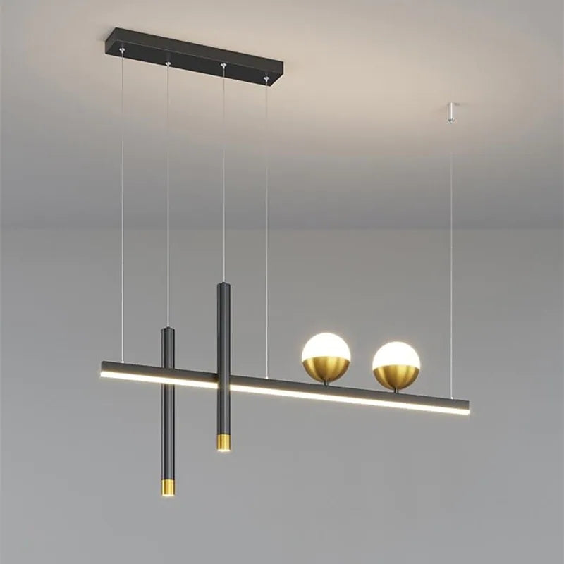 Arisha Luminaires Suspension Minimaliste Globe Double Métal Salle à manger