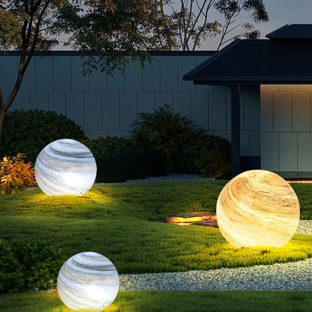 Myrah Lampadaire Boule Moderne Bleu/Curry de Lait Jardin
