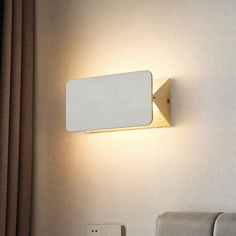Ray Applique Murale Rectangulaire Moderne, Métal, Blanc, Jardin