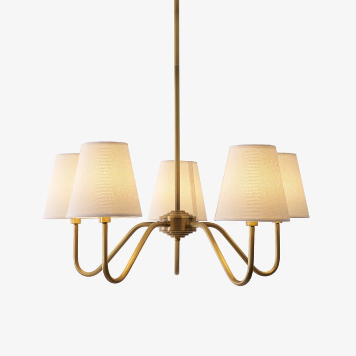 Viraean Lustre Industriel Vintage en Laiton et Tissu