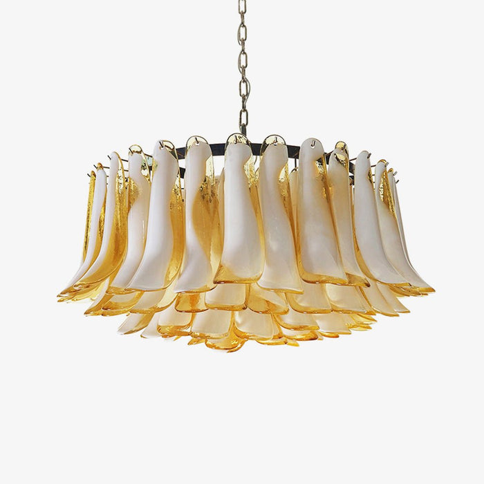 Aurora Lustre Ambre Verre Murano Pétale Élégant