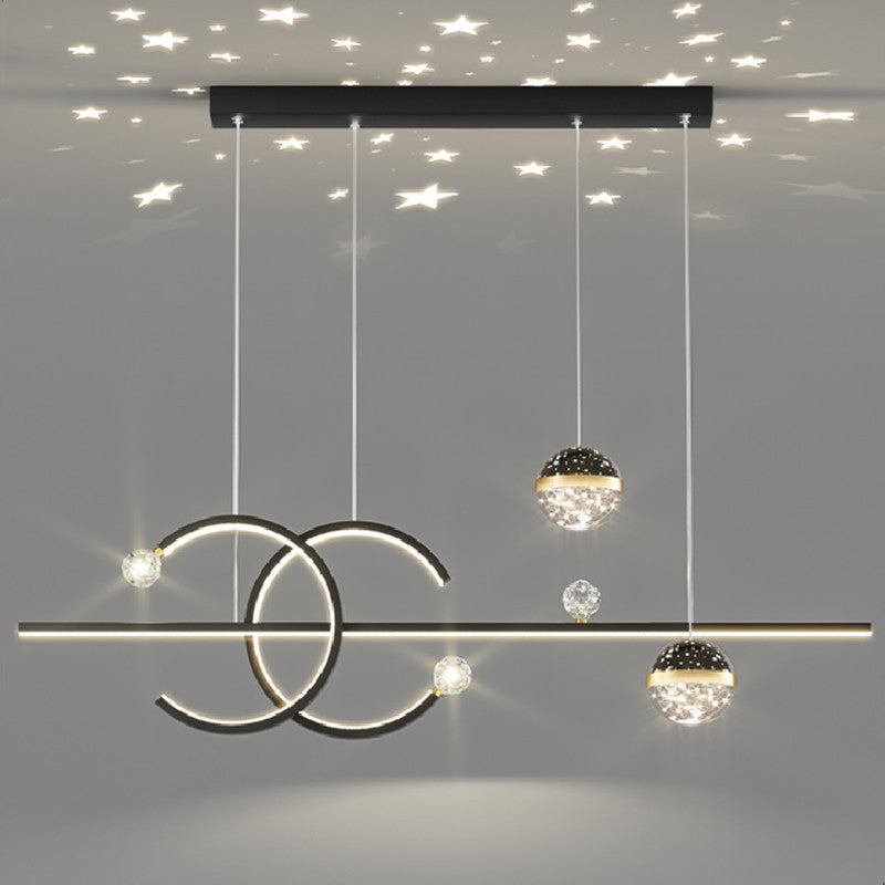 Arisha Luminaires Suspension d'Étoile LED Élegante Métal/Cristal Salon