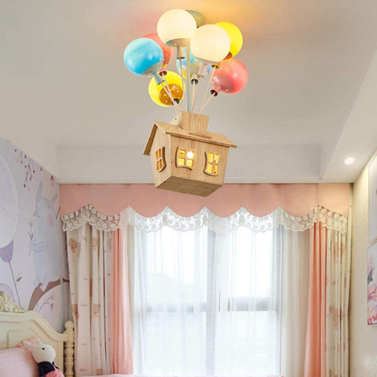 Aria Design LED Plafonnier Bois Métal Acrylique Salle Des Enfants