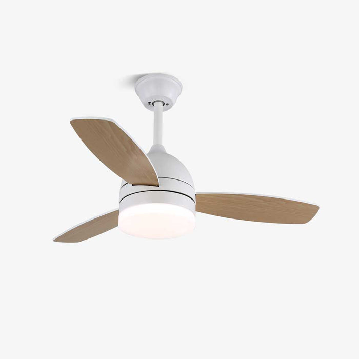 Ventilateur de plafond minimaliste Selena en bois avec lumière