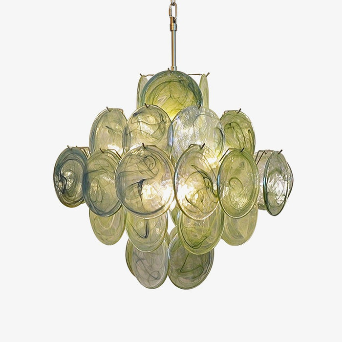 Aurora Lustre Disque en Verre de Murano Vert Nature