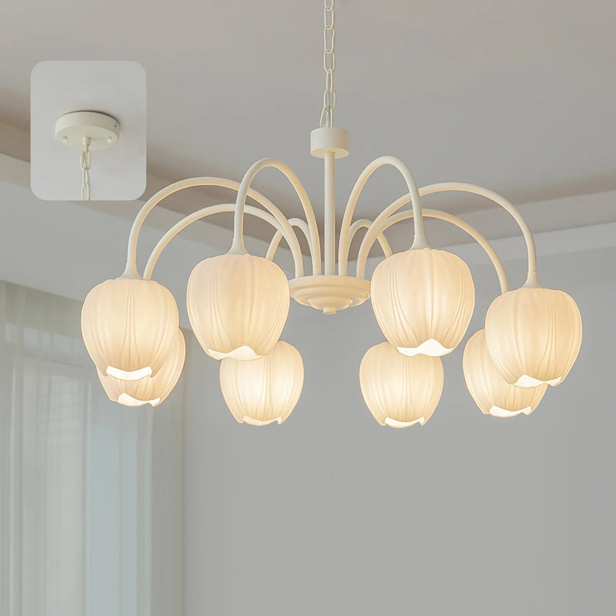 Lustra Lustre Tulipe en Verre Matcha