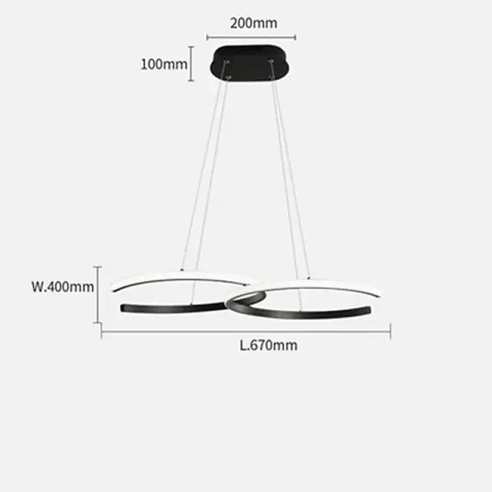 Arisha Luminaires suspension de lumière pendante de l'anneau LED pour la salle à manger