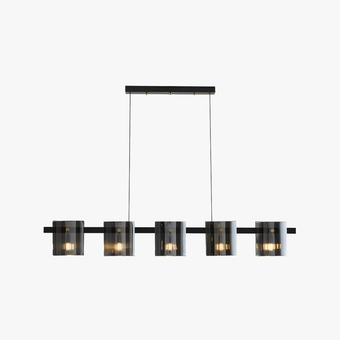 Arisha Suspension Cylindre Nordique, Cuivre/Verre, Noir/Or, Bar/Cuisine