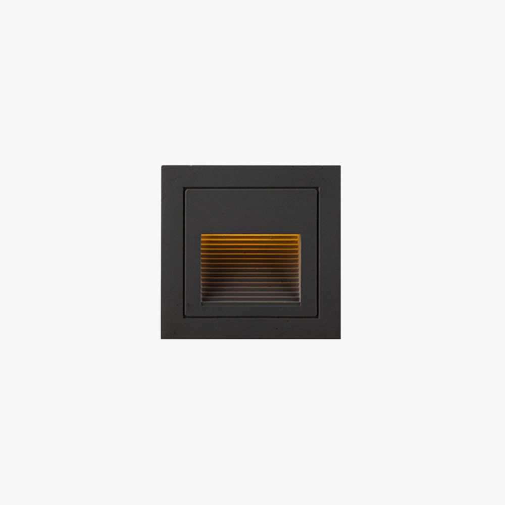 Ray Éclairage Escalier Extérieur Carré Simple, Métal/Acrylique, Noir/Gris/Blanc, Escalier
