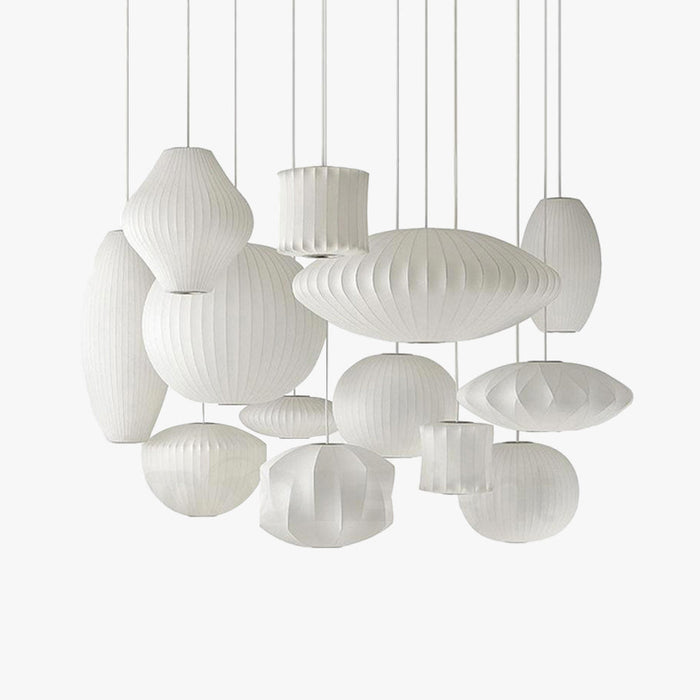 Etrio Suspension Vintage. Métal/Tissu. Blanc. Bar