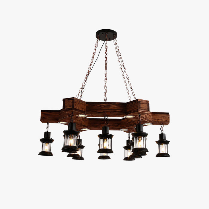 Epoch Suspension Polygone Géométrique, Metal/Bois, Marron, Salon
