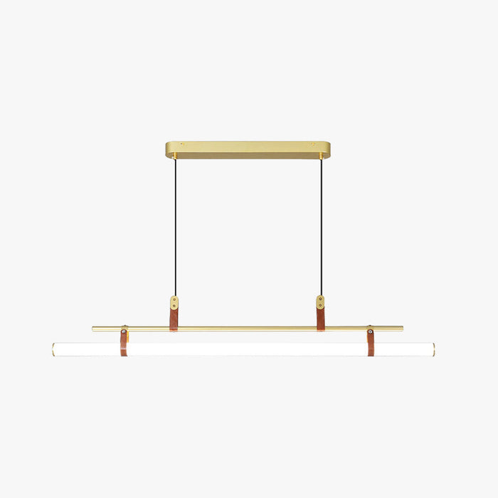 Inari Suspension Linéaire Simple. Métal/Acrylique. Noir/doré. Chambre