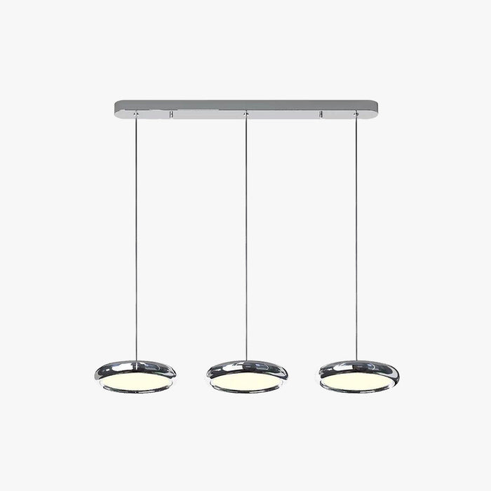 Arisha Suspension Ronde Moderne, Métal/Acrylique, Argent/Or/Rose Rouge, Salon