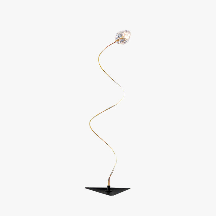 Arisha Lampe Extérieure au Sol Linéaire Simple, Métal/Verre, Or, Jardin