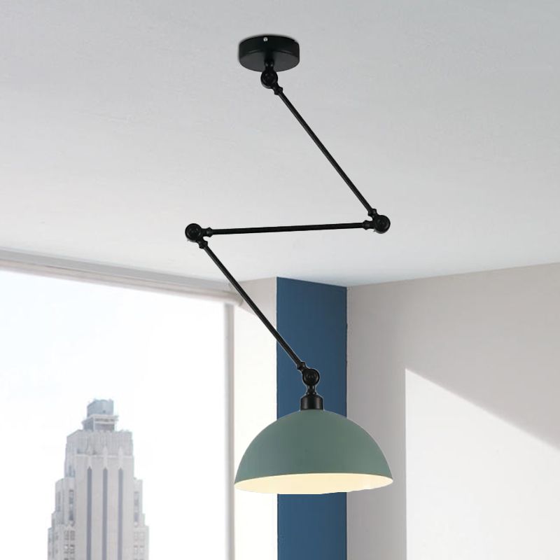 Aria Dôme Moderne LED Suspension Noir/Vert Métal Chambre à coucher