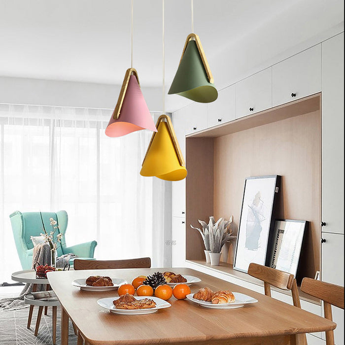 Valentina Suspension 5 Couleurs, Bois/Métal Vert/Rose Salon