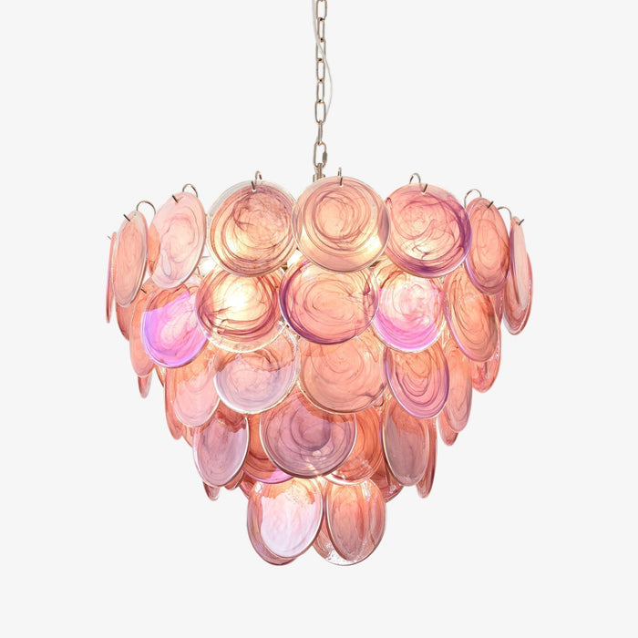 Aurora Lustre Rose Disque Murano Superposé
