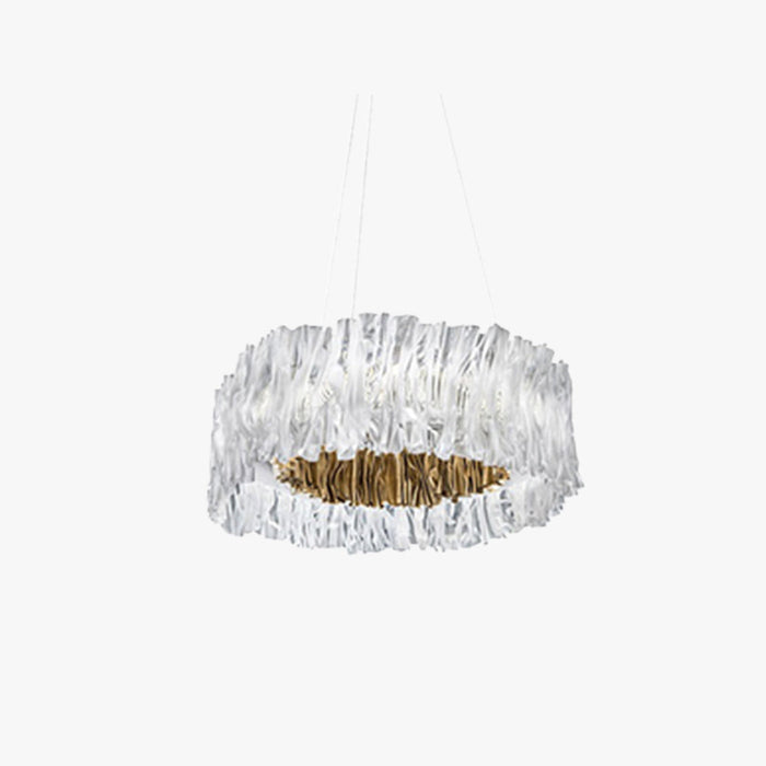 Kristy Suspension Anneau Simple, Acrylique/Acier, Or/Blanc Chambre