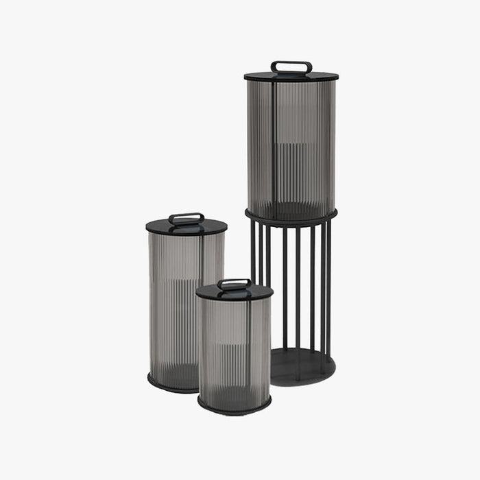Ray Lampadaire Cylindre Simple, Métal/Verre, Gris, Jardin