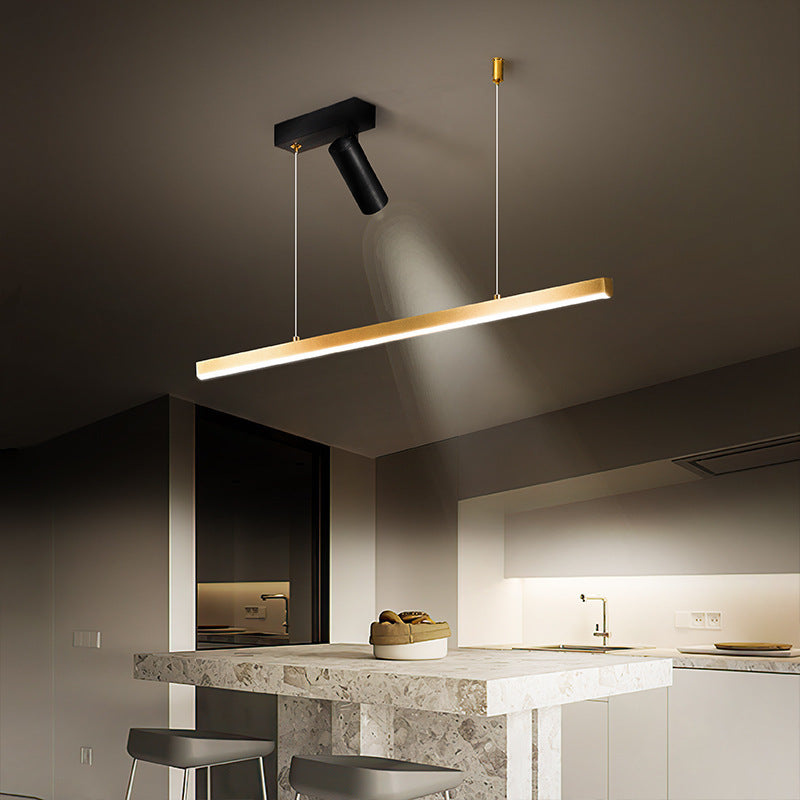 Arisha Suspension Linéaire Moderne, Métal, Doré, Salon