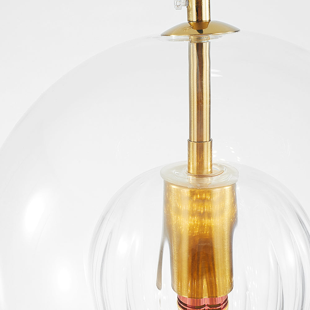 June Suspension Bulle Nordique Verre Transparent/Doré Salon/Chambre