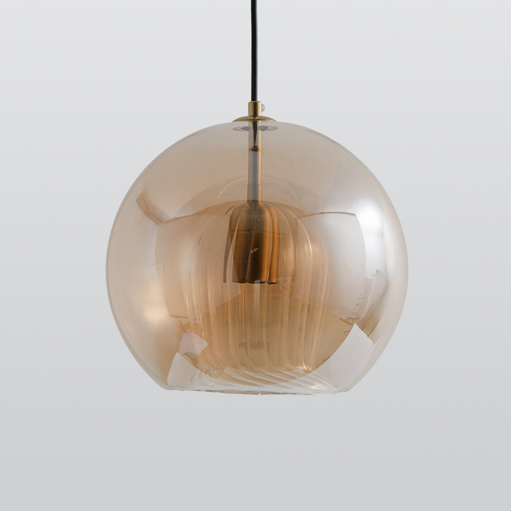 June Suspension Bulle Nordique Verre Transparent/Doré Salon/Chambre