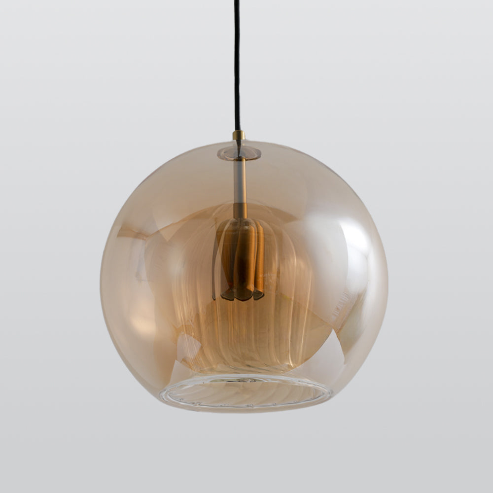 June Suspension Bulle Nordique Verre Transparent/Doré Salon/Chambre