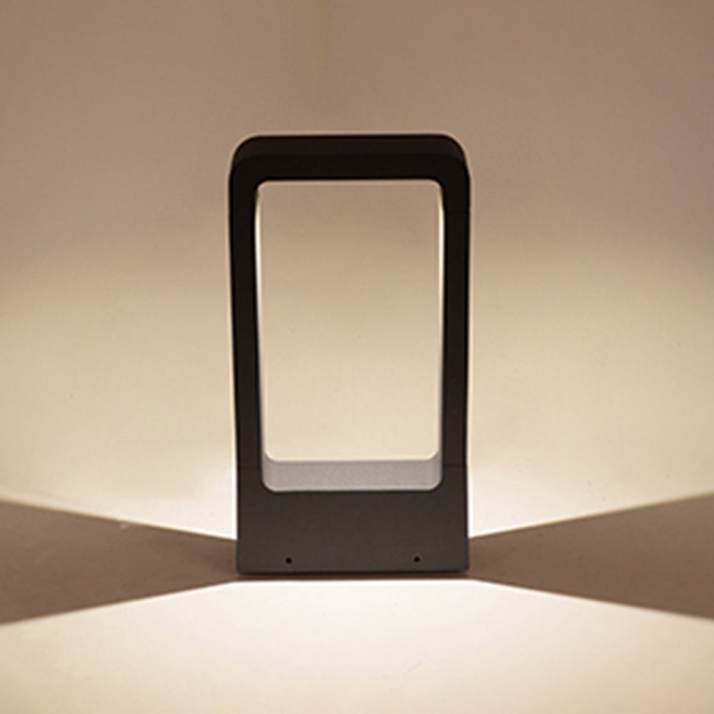 Ray Borne Extérieure Rectangulaire Minimalisme, Métal/Acrylique, Noir, Jardin