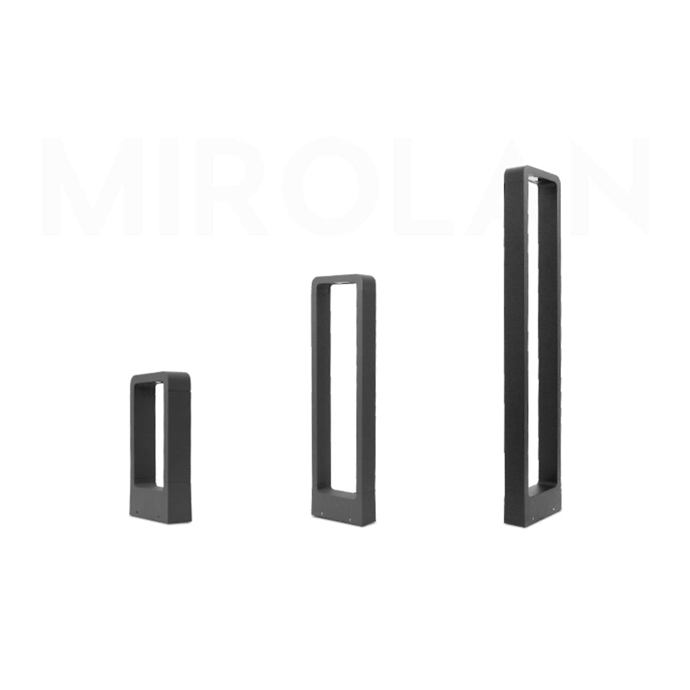 Ray Borne Extérieure Rectangulaire Minimalisme, Métal/Acrylique, Noir, Jardin