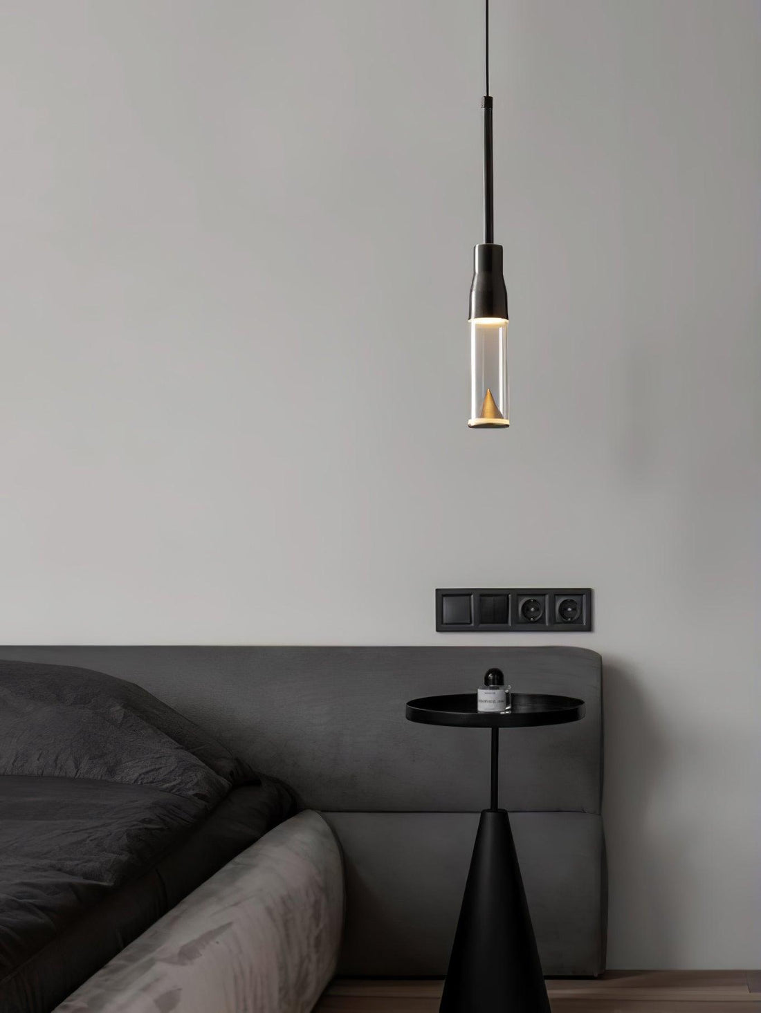 Solara Lampe suspendue en acrylique avec plaque de chapeau chromée moderne