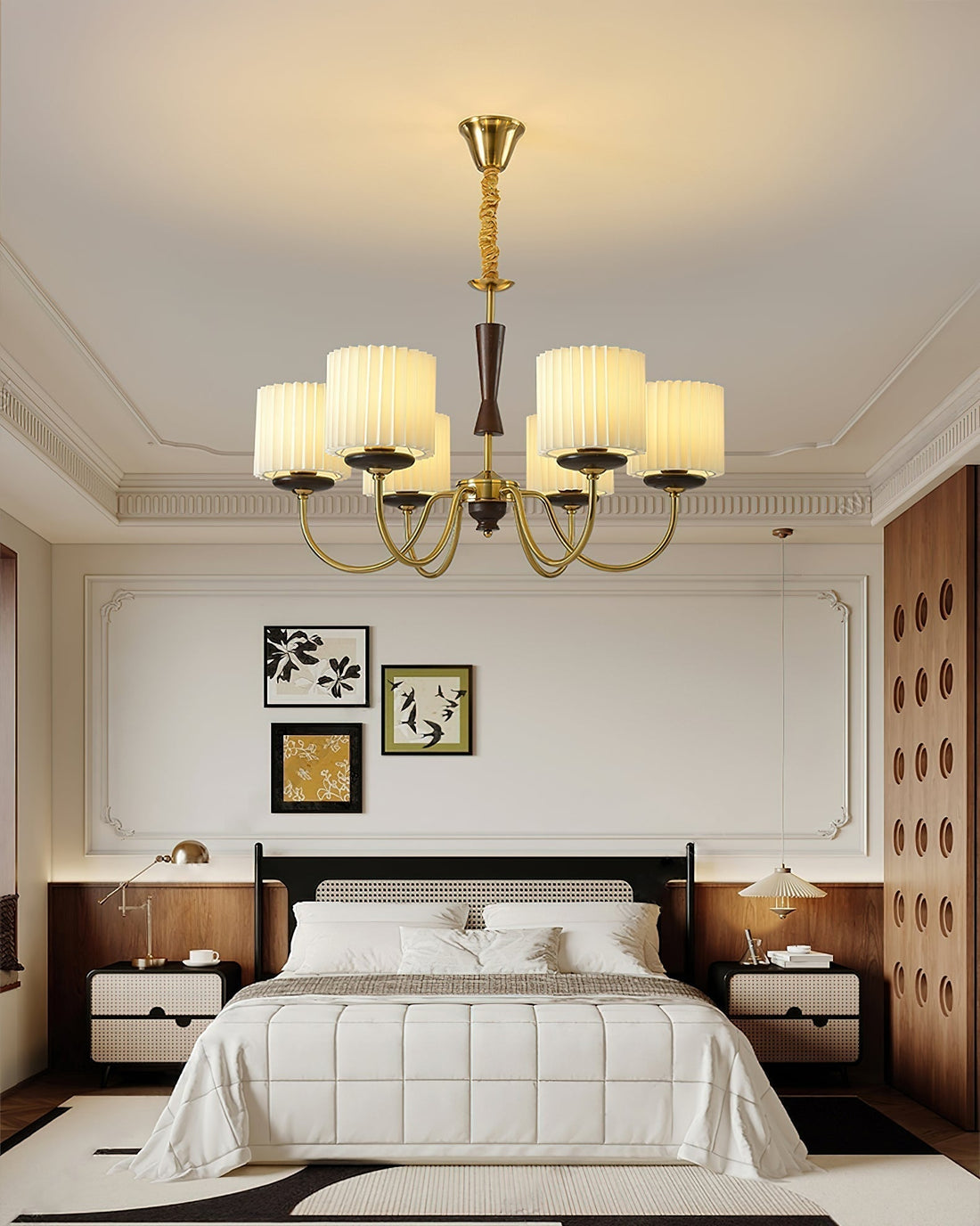 Lustra Lustre en Laiton Tissu