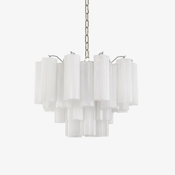 Aurora Lustre Blanc Tubes Superposés
