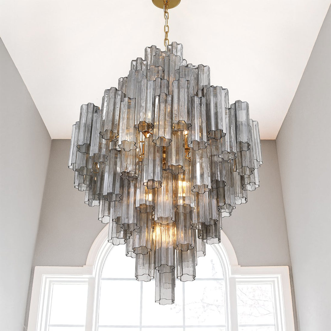 Zenith Lustre en Tube de Verre Superposé Ambrer
