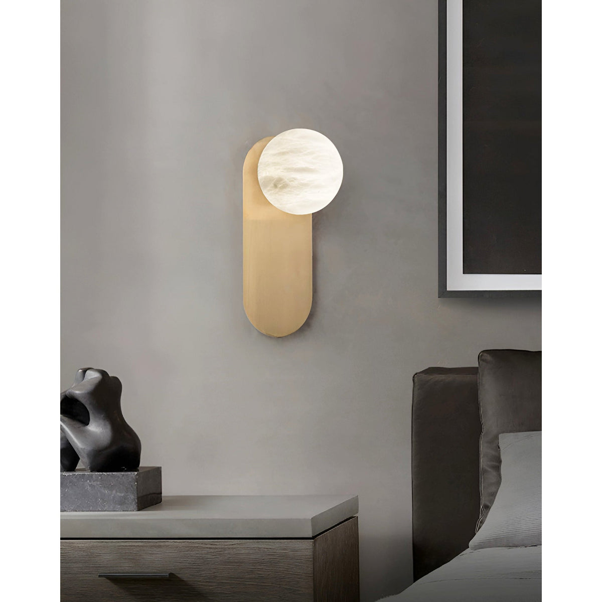 Adrion Applique Murale Métal Albâtre Moderne