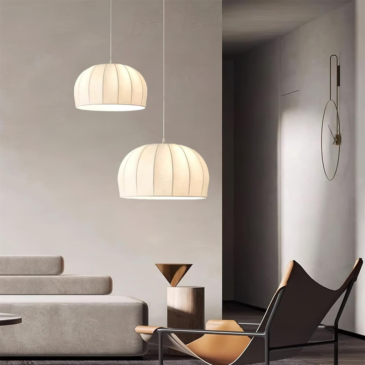 Nova Suspension en Tissu Blanc en Forme de Dôme