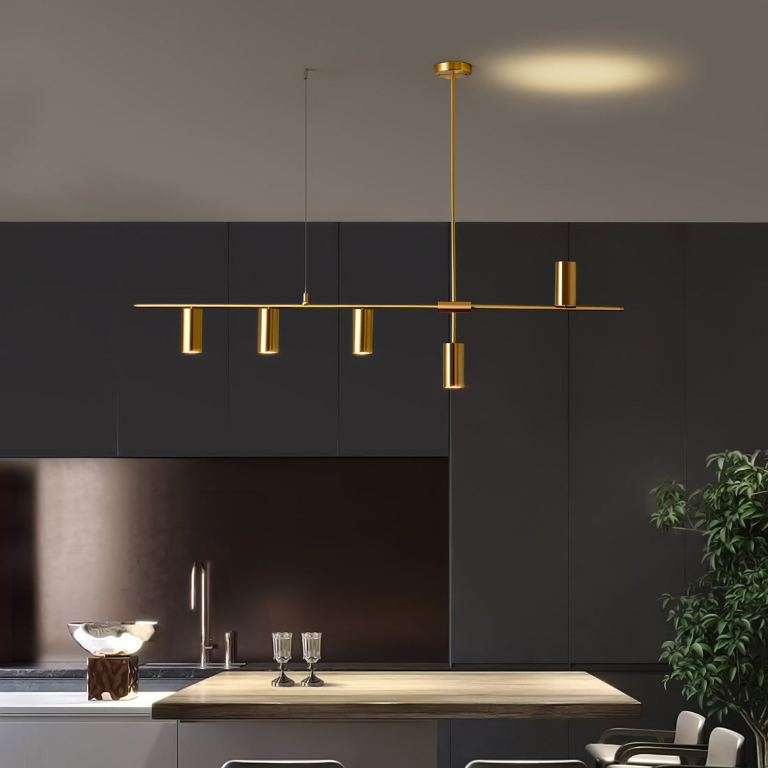 Lustra Lustre Laiton Linéaire Cassandra Élégant