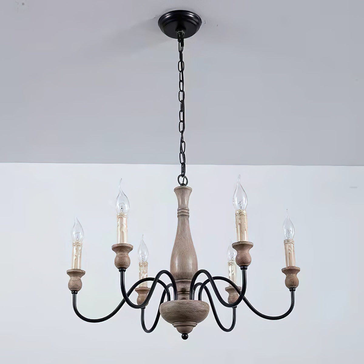 Afralia Lustra Lustre Bois Industriel Moderne