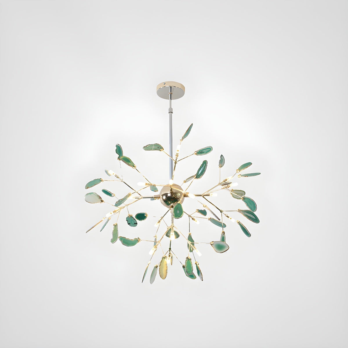 Lustra Lustre Feuille Colorée Bras Dorés