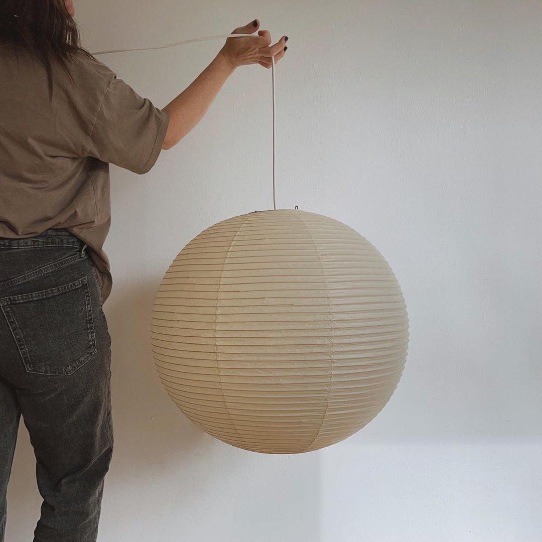 Solara Suspension Bambou Papier Washi Ronde