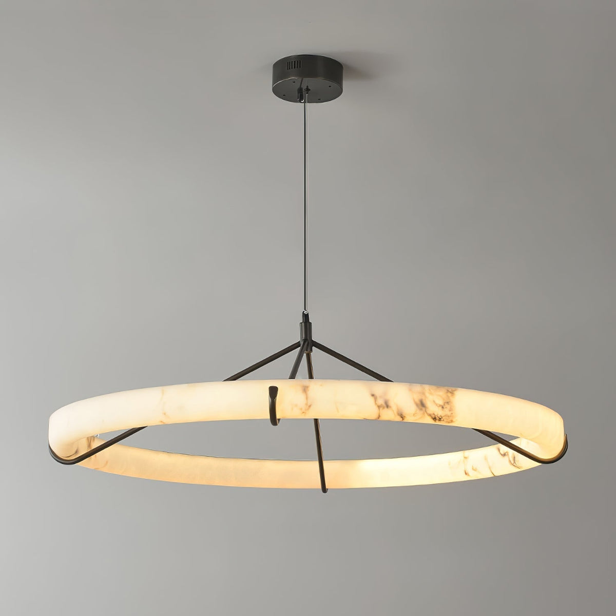 Aureon Lustre de Luxe en Albâtre Blanc