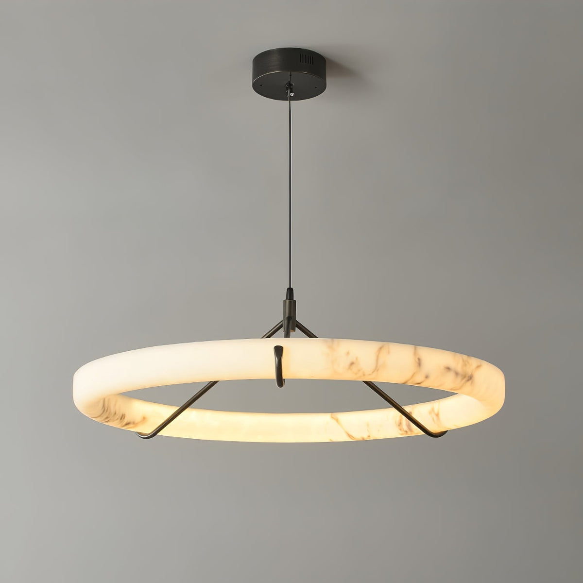 Aureon Lustre de Luxe en Albâtre Blanc