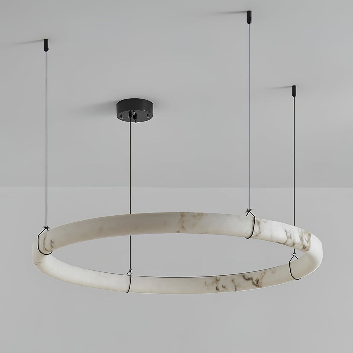 Aureon Lustre de Luxe en Albâtre Blanc