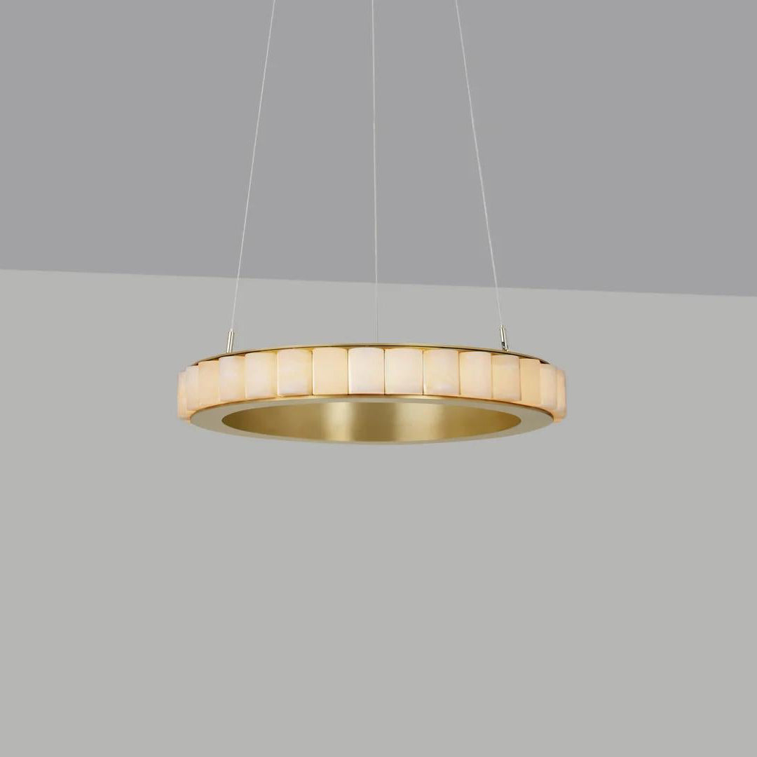 Orion Lustre Double Anneau en Albâtre