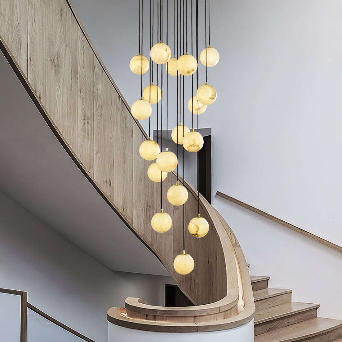Gloruvye Lustre Métal Boules Moderne en Grappes