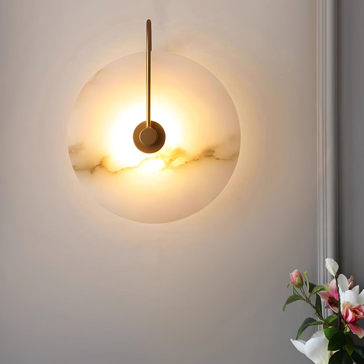 Elaris Applique Murale Globe en Albâtre
