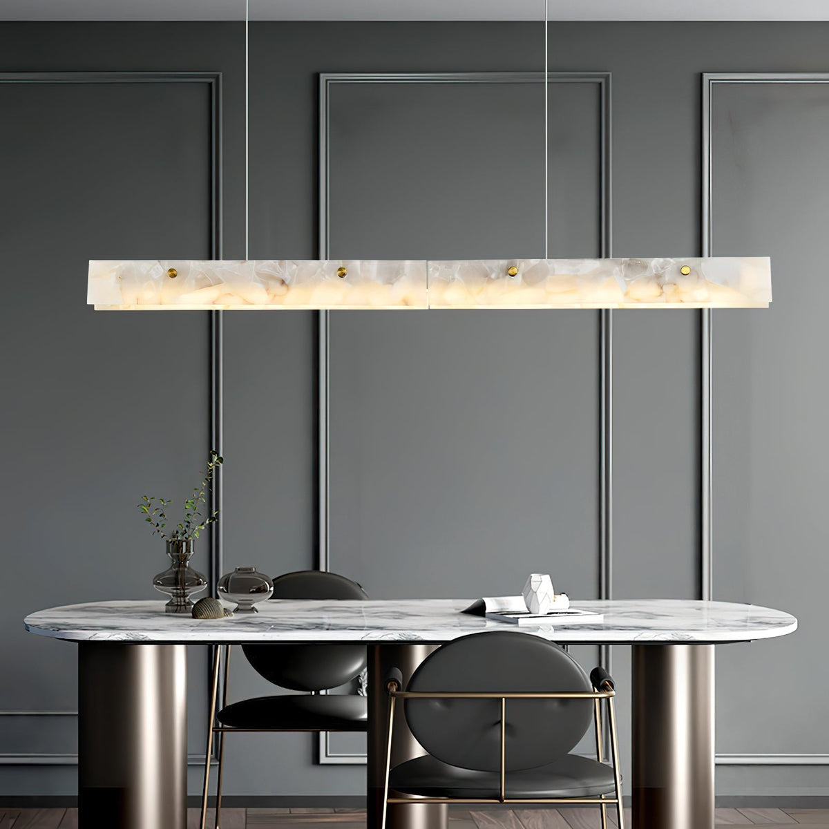 Ljomuvye Suspension Métal Linéaire Moderne LED Salon