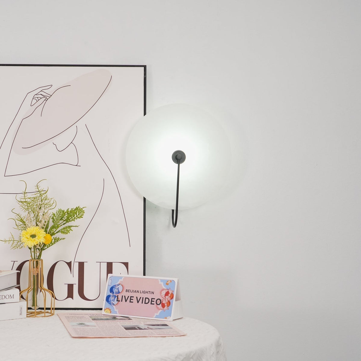 Elaris Applique Murale Globe en Albâtre