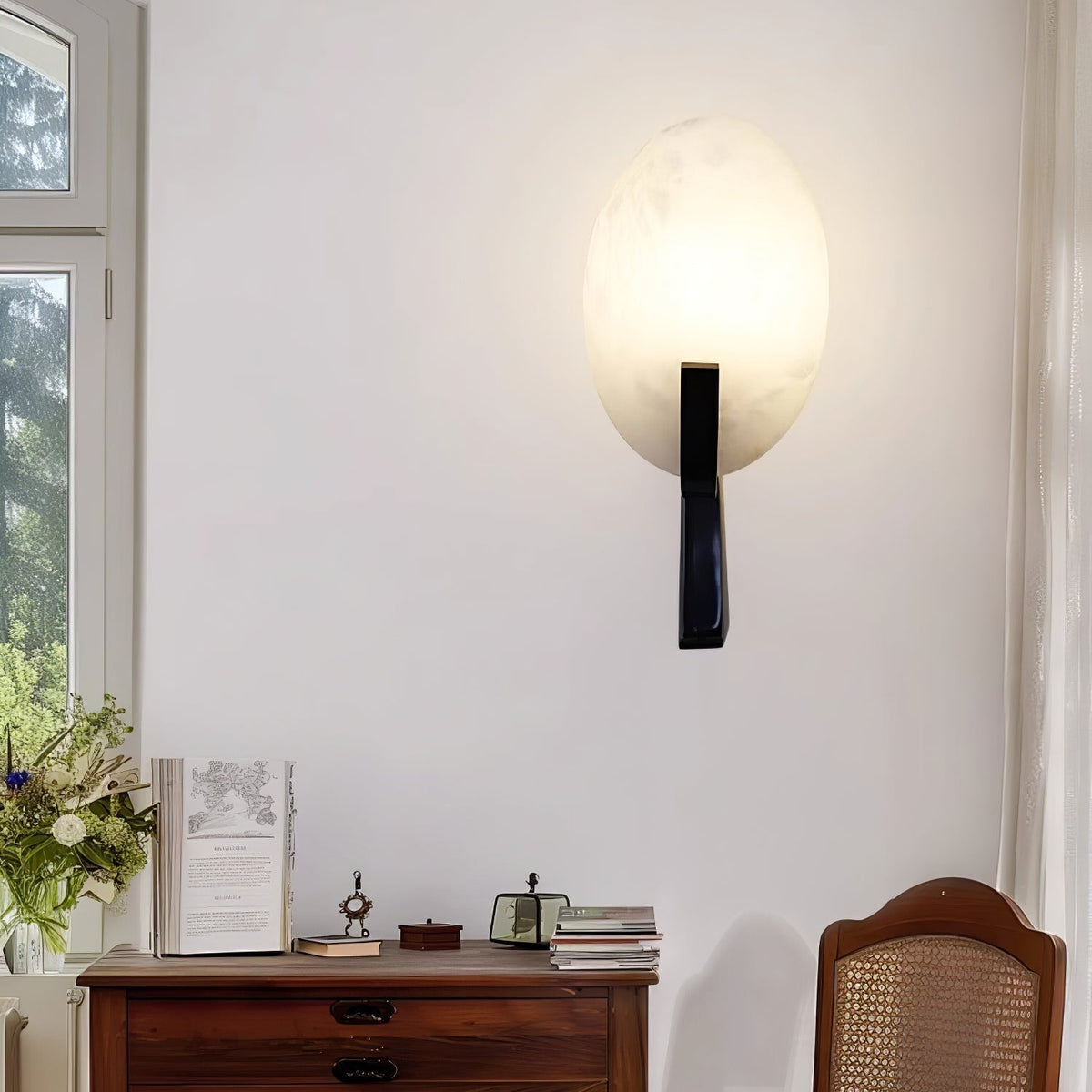 Althea Minimalist Alabaster Wall Lamp