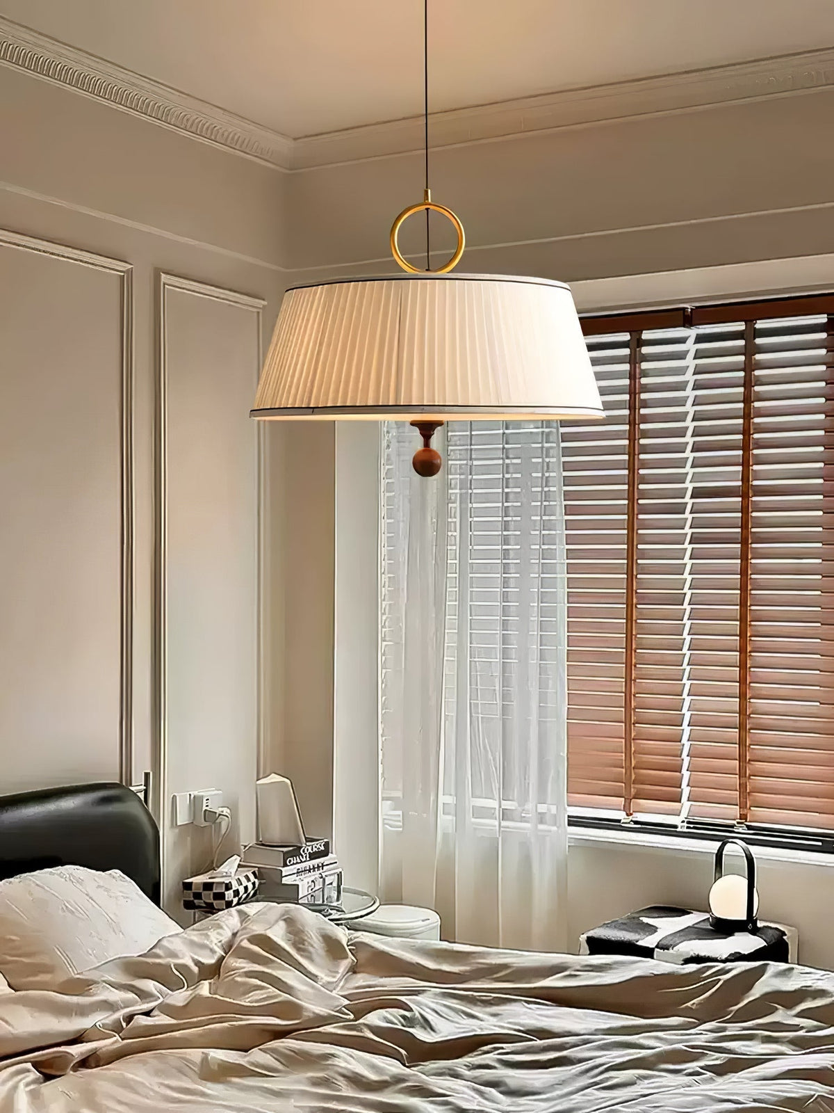 Zavaran Suspension en Bois Naturel et Tissu